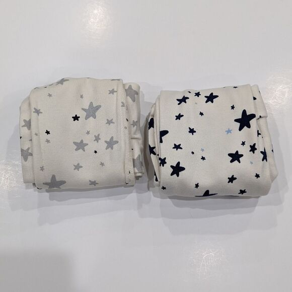 Hanna Andersson White Gray Short John Pajamas Moon Back Boy Girl Size 120 6 7 - Picture 7 of 8